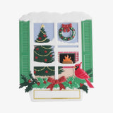 Personalized Traditional Christmas Window, Cardinal Christmas Ornament