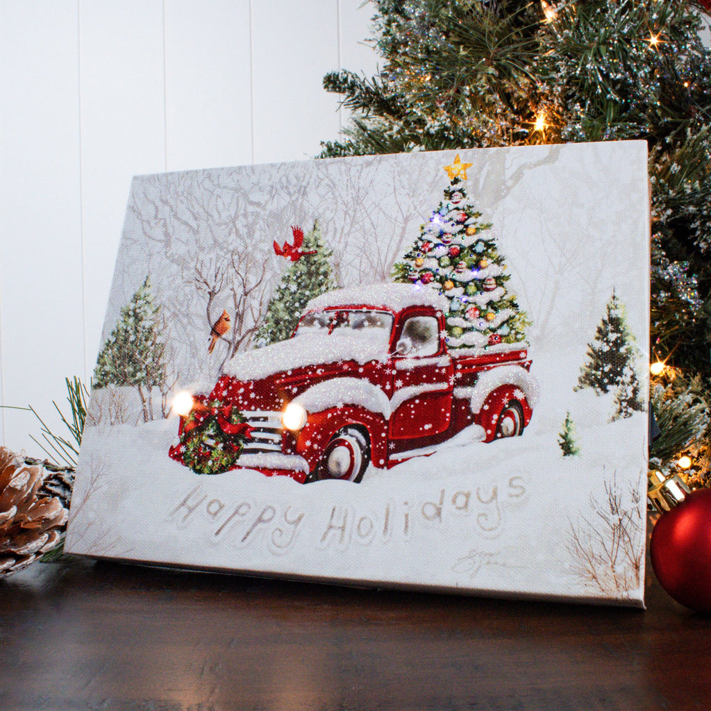 Holiday Tree 8x6 Lighted Tabletop Canvas