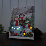 Snowman Friends 6x8 Lighted Tabletop Canvas