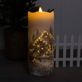 Cardinal Cottage Fiber Optic Candle