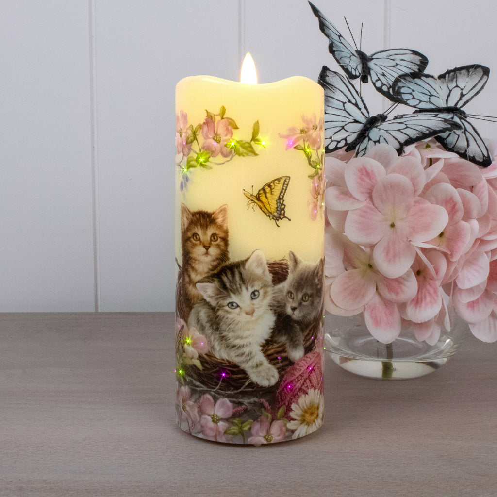 Sweet Kittens Fiber Optic Candle