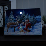 Santa and Friends 8x6 Lighted Tabletop Canvas