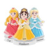 Personalized Three Princesses Christmas Ornament, Cute and Charming Christmas Gifts for Little Girls, Girly Keepsake