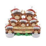 Family of 7 Highland Cow Christmas Ornament, Family of 7 Farm, Homesteaders Ornaments