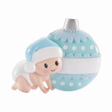 Baby Boy's 1st Christmas, Baby Crawling Blue Ornament, First Christmas Keepsake