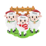 Personalized Sheep Christmas Ornament | Family Of 3 Keepsake