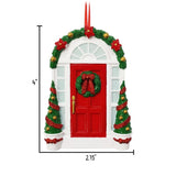 Red Door with Wreath Ornament ~ Personalized New Home Christmas Ornament