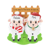 Personalized Sheep Ornament, Family Of 2 Christmas Keepsake Gift Set