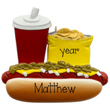 Personalized Hot Dog Christmas Ornament – Hot Dog & Chips Keepsake