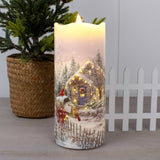 Cardinal Cottage Fiber Optic Candle