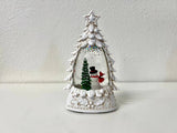 5.5" Snowman Tree Lighted Glitter Globe Christmas Decor