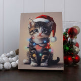Little Christmas Surprise 6x8 Lighted Tabletop Canvas