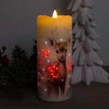 Winter Fawns Fiber Optic Candle