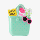 Personalized Travel, Trendy Rubber Beach Bag, Tropical Travel Beach Keepsake