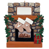 Personalized Our First Christmas Couple Ornament – Fireplace & Stockings Keepsake