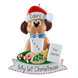 Personalized Dog’s First Christmas Ornament – Cookies for Santa Puppy Keepsake
