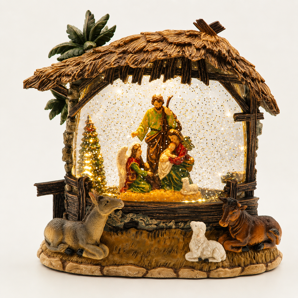 Nativity Stable Glitter Water Globe