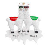 Llama Couple~Personalized Christmas Ornament