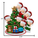 Peeking Family of 7~Personalized Christmas Ornament