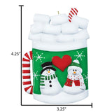 Hot Chocolate Family of 10 Personalized Christmas Ornament ~ 10 Grandchildren