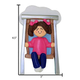Little GIRL SWINGING - Personalized Ornament