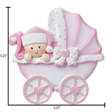 Baby Stroller Ornament~Baby's 1st Christmas Ornament~Baby Girl Ornament~Christmas Ornament~Hand Personalized~Baby Ornament