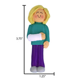 Broken Arm Personalized Christmas Ornament ~ Blonde Female Broken Arm Personalized Ornament ~ Arm Cast Ornament ~ Get Well Gifts