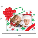 RED BOW PHOTO FRAME Personalized Christmas Ornament