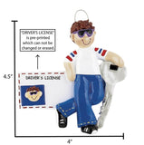 Brunette MALE NEW DRIVER'S LICENSE - Ornament