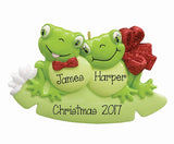 Personalized FROG COUPLE Ornament~Christmas Ornaments~Hand Personalized Ornament~Custom Couples Ornament~Ornament~Personalized Gifts