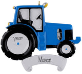 Personalized Blue TRACTOR Ornament