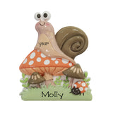 SNAIL and Mushroom Personalized Christmas Ornament