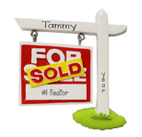 Personalized REALTOR Ornament~Home SOLD Ornament~Realty Ornament~Hand Personalized Ornament~New Home~Personalized Gifts~Realtor Ornament
