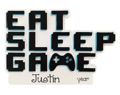 EAT SLEEP GAME  Personalized Ornament~Christmas Ornaments~Gaming Ornament~Video Games~Hand Personalized Ornament~Video Gamer Ornament