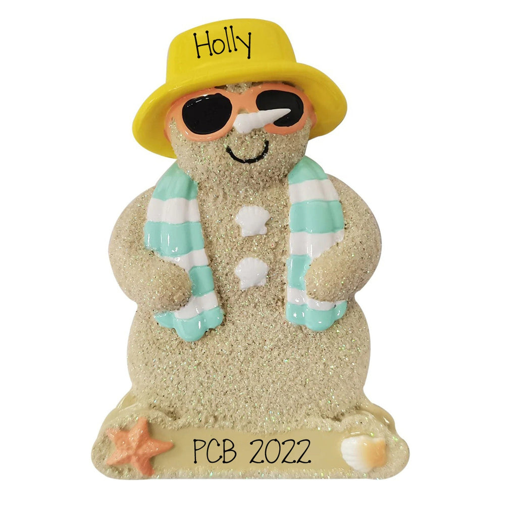 Sandman Christmas Ornament~Christmas Ornament~Hand Personalized Ornament~Sand Woman~Beach Ornament~Beach Vacation Ornament