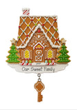 GINGERBREAD HOUSE with Key Christmas Ornament