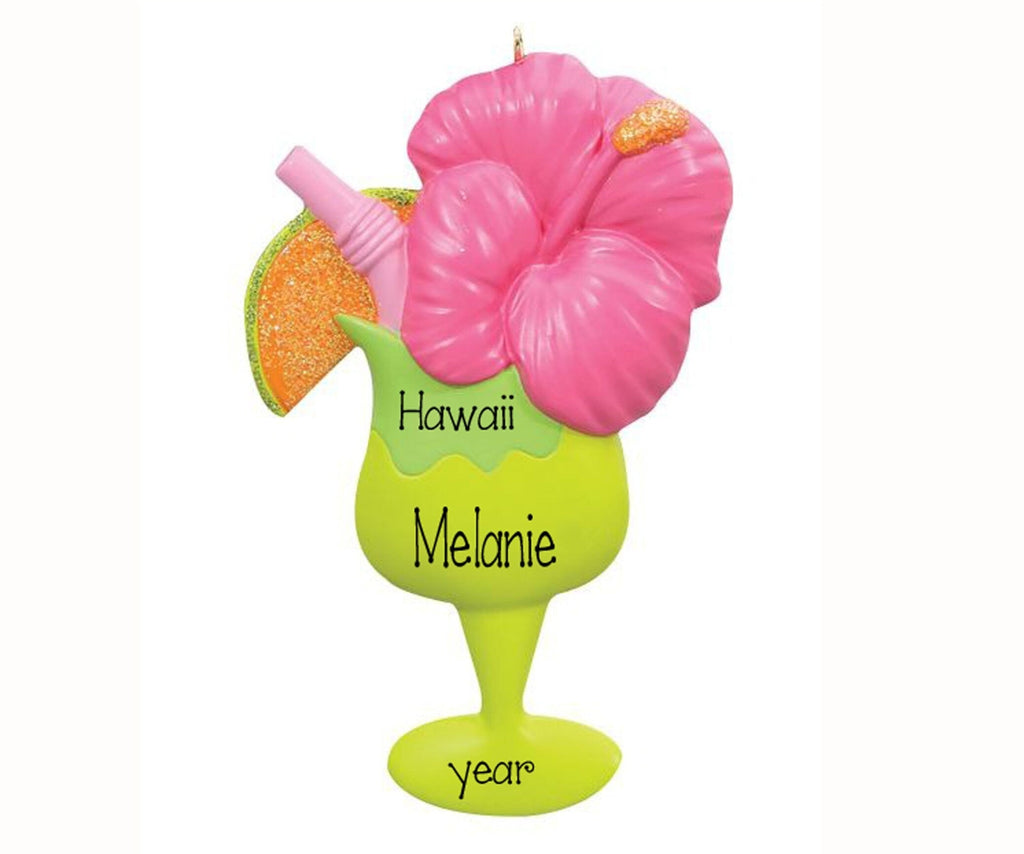 Personalized Tropical Drink Ornament~Christmas Ornaments~Tropical Vacation Ornament~Friends Ornament~Drinking Ornament