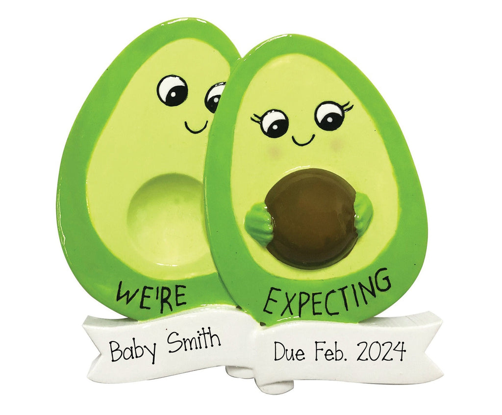 Avocados Expecting a Baby ~ We're Expecting Ornament ~ Personalized Couple Ornament ~ Pregnancy Announcement ~ Personalized gift