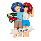 Mexico Couple Christmas Ornament~Cancun Mexico Ornament~Vacation Couple Ornaments~Personalized Gift~Christmas Ornaments For Couples