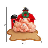 Pig Personalized COUPLE Ornament~Personalized Pigs in Barn Christmas Ornament~Cuddling Piglet Couple~Personalize Gift~Farm Animal Ornament