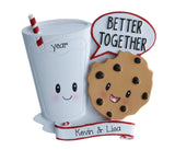 Personalized Better Together Milk Cookies Ornament ~ Food Couple Ornament ~ Milk Ornament ~ Couples Christmas Ornament ~ Personalized Gift