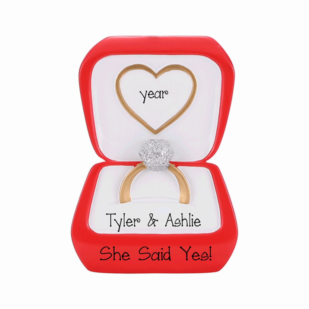 Custom Engaged Ornament ~ Engagement Ring Ornament ~ Engagement Stocking Stuffer ~ Engagement Keepsake ~ Will You Marry Me ~ She Said Yes