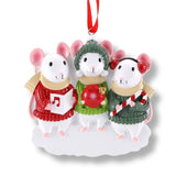 Family of 3 Mouse Personalized Christmas Ornament ~ Mice Christmas Ornament ~ Family Gift ~ Mouse Ornament ~ Cute Family of 3 Mice Ornament