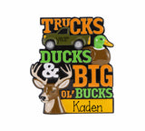 Personalized Duck Hunting Ornament ~ Trucks Ducks and Big Bucks Ornament ~ Deer Hunting Christmas Ornament ~ Gift for hunter ~ Loves to Hunt