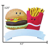 Single Parent ~ Personalized Burger Fries Couple Ornament ~ Cheeseburger Ornament ~ French Fry ~ Fast Food Ornament ~ First Job Ornament ~ Personalized Gift