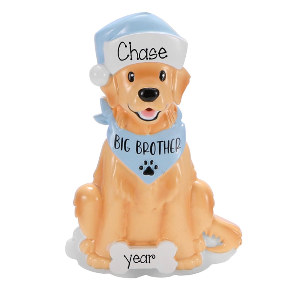 Personalized Furry BIG BROTHER Ornament ~ Big Brother Dog Christmas Ornament ~ Hand Personalized ~ Personalized Gifts ~ Baby Announcement