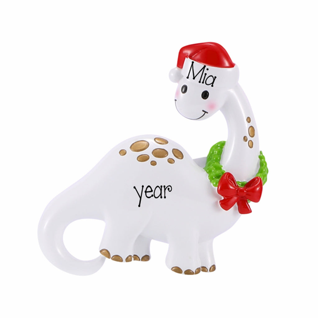 White Dino Personalized Ornament