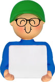 Personalized Boy Eyeglasses Ornament ~ Teen Ornament for Kids ~ Male Eyeglass Ornament