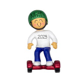 Personalized Male Hoverboard Ornament ~ New Hover Board Christmas Ornament ~ Boy Christmas Ornaments ~ Hand Personalized Ornament