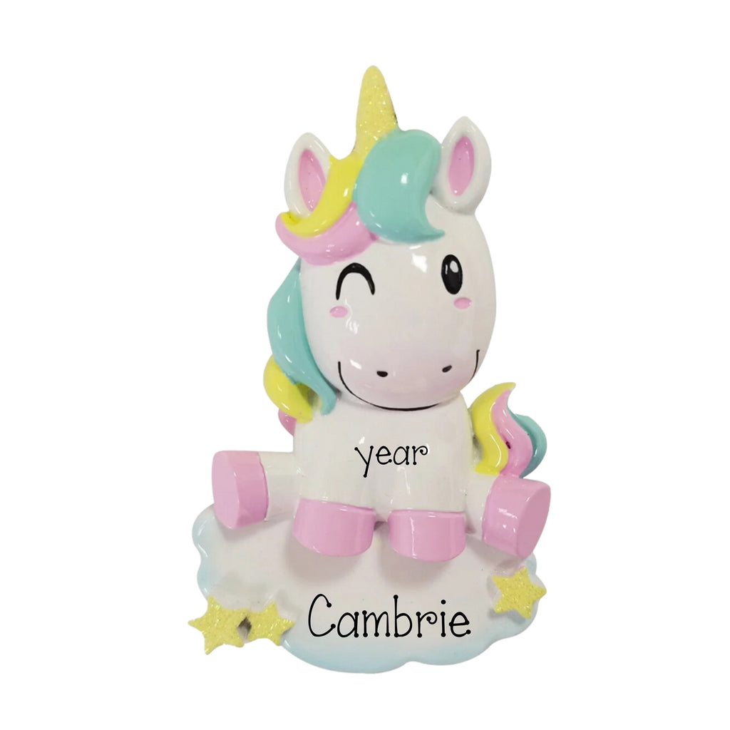 Personalized Pastel Unicorn Ornament ~ Girly Ornaments ~Toddler Unicorn
